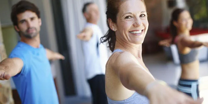Group of people in an exercise class
