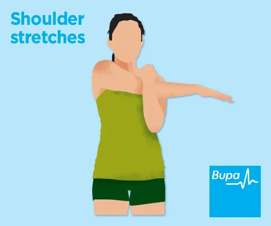 Illustration of a shoulder stretch